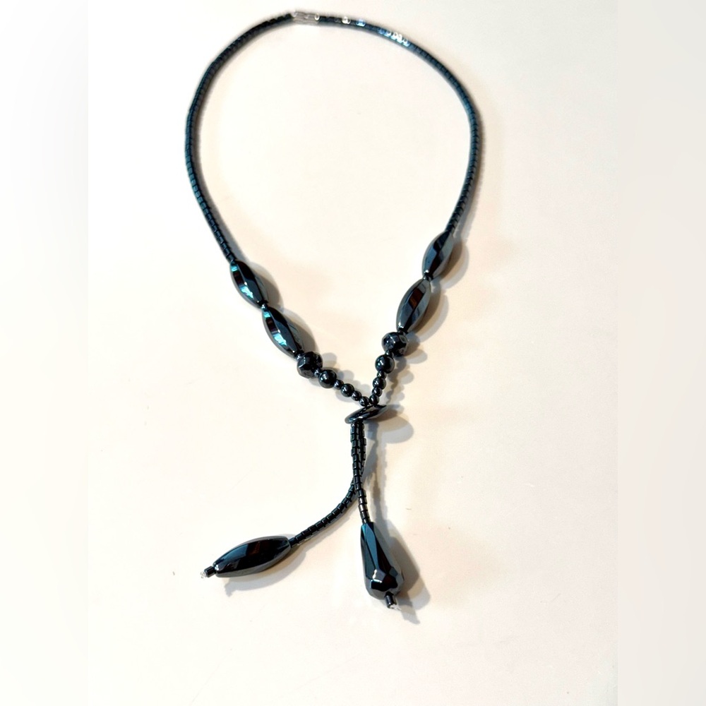 18” Hematite Lariat Necklace